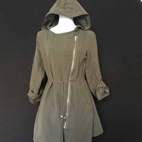 Ambiance Jackets & Blazers - Ambiance Women's Army Green Drawstring Jacket Med
